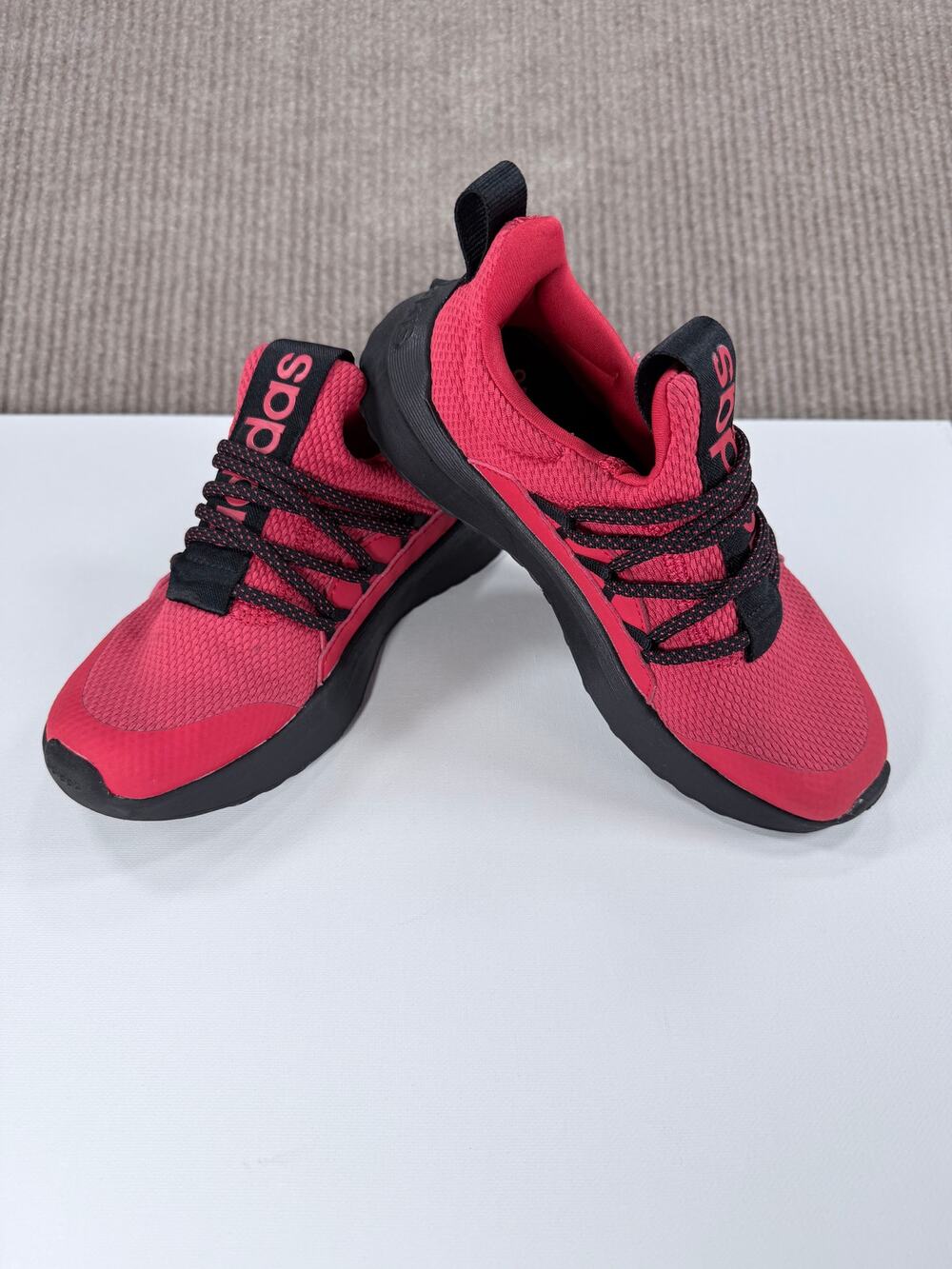 adidas Lite Racer Adapt 5.0 J Kids Sneakers Size 1 Red Black Slip On